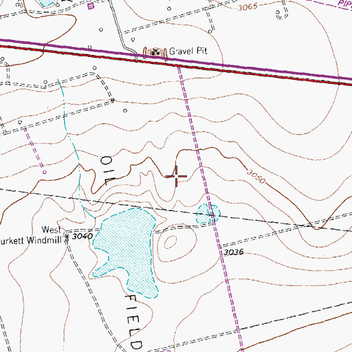 Topographic Map of Donnelly Oil Field, TX