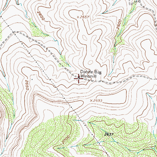 Topographic Map of Doodle Bug Windmill, TX