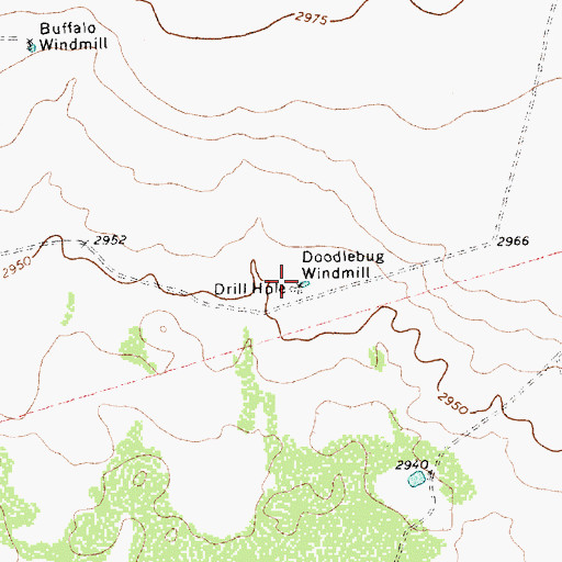 Topographic Map of Doodlebug Windmill, TX