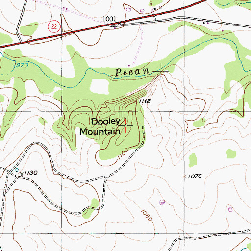 Topographic Map of Dooley Mountain, TX
