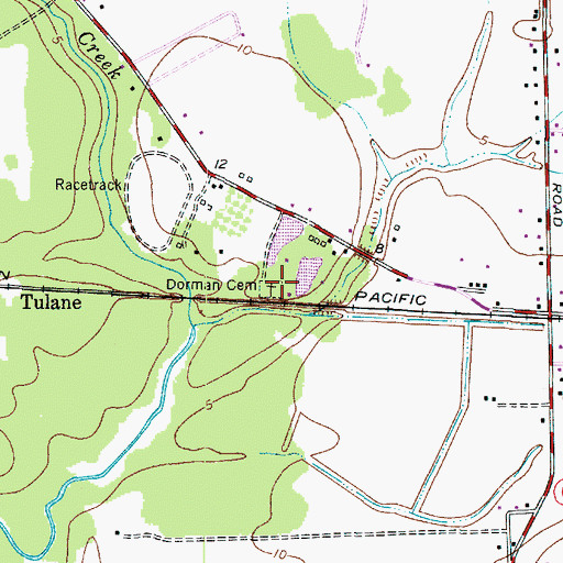 Topographic Map of Dorman Cemetery, TX
