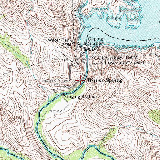 Topographic Map of Warm Spring, AZ