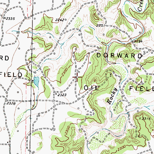Topographic Map of Dorward Oil Field, TX