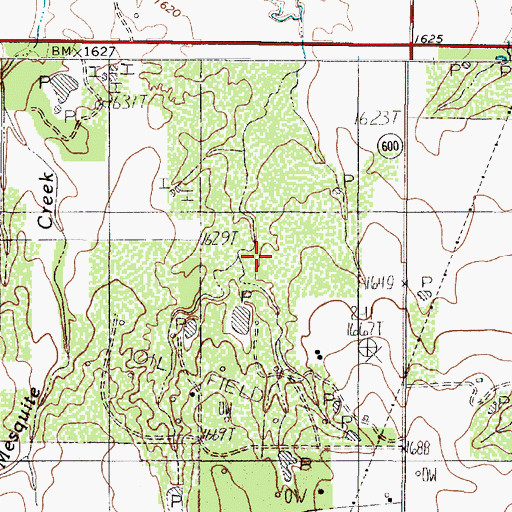Topographic Map of Doty Oil Field, TX