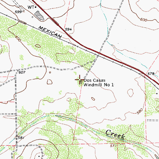 Topographic Map of Dos Casas Windmill Number One, TX