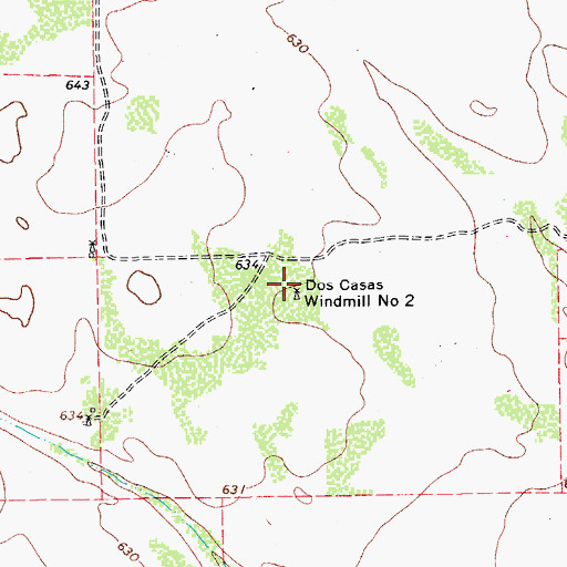 Topographic Map of Dos Casas Windmill Number Two, TX