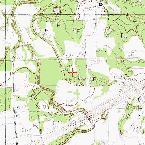Topographic Map of Doty Cemetery, TX