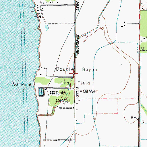 Topographic Map of Double Bayou Gas Field, TX