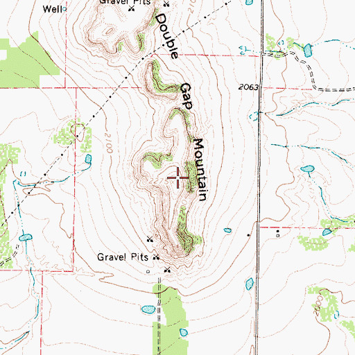 Topographic Map of Double Gap Mountain, TX