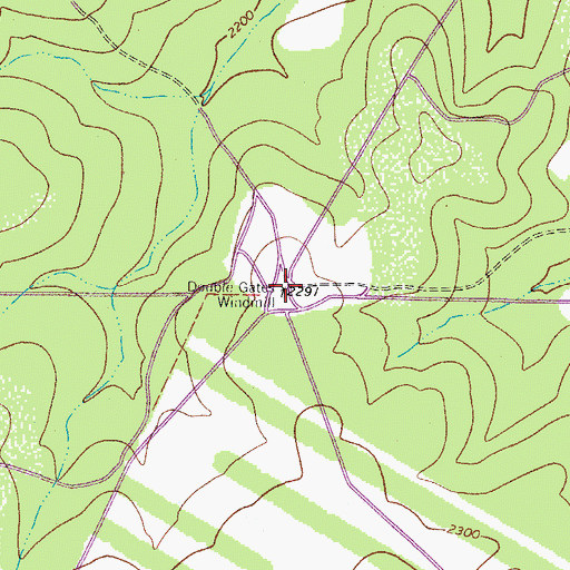 Topographic Map of Double Gates Windmill, TX