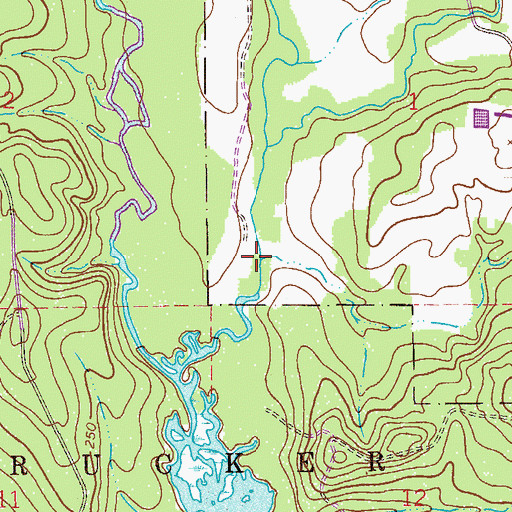 Topographic Map of Beaver Branch, AL