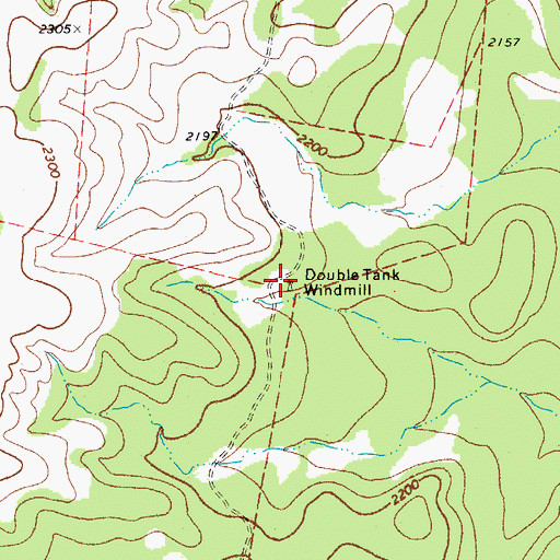 Topographic Map of Double Tank Windmill, TX