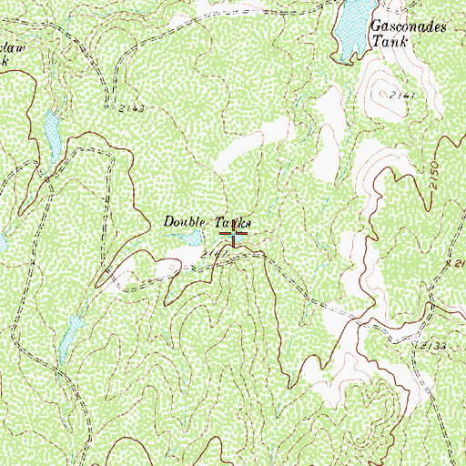 Topographic Map of Double Tanks, TX