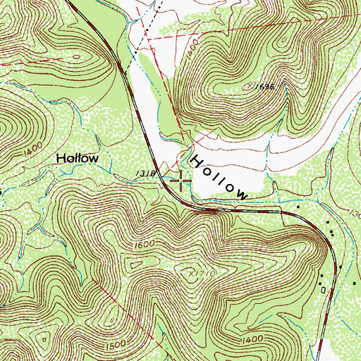 Topographic Map of Doughty Springs Hollow, TX
