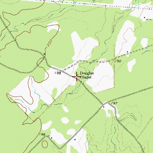 Topographic Map of Douglas Chapel, TX