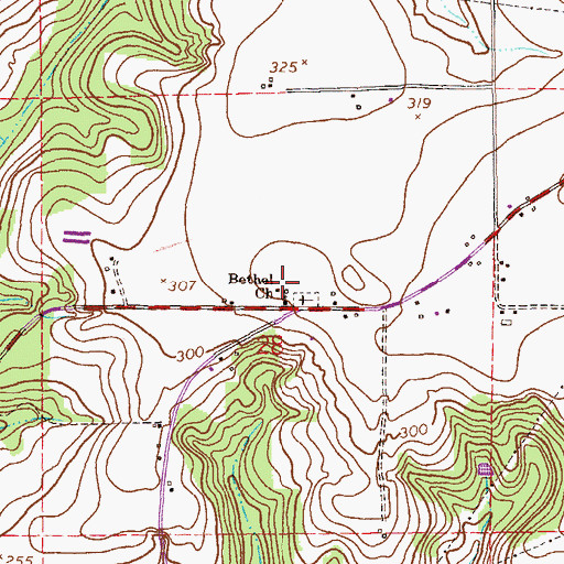 Topographic Map of Bethel School (historical), AL