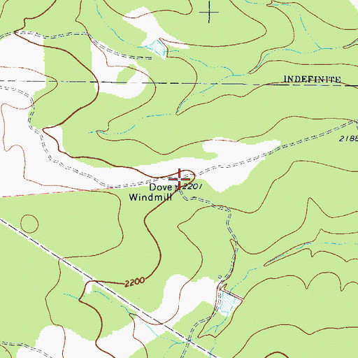 Topographic Map of Dove Windmill, TX