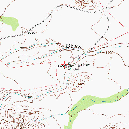 Topographic Map of Downie Draw Windmill, TX