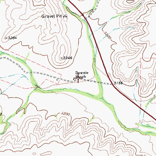 Topographic Map of Downie Ranch, TX