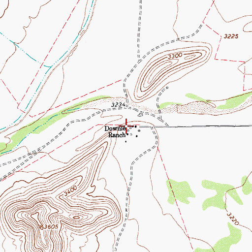Topographic Map of Downie Ranch, TX