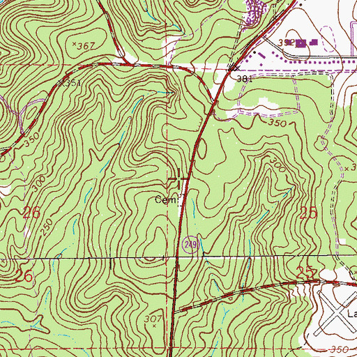 Topographic Map of Beulah School (historical), AL