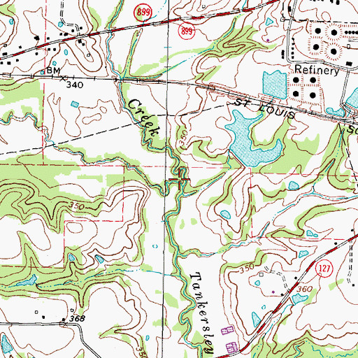 Topographic Map of Dragoo Creek, TX