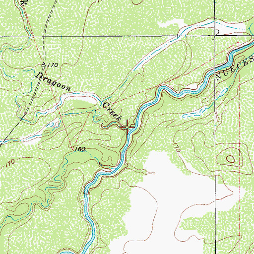 Topographic Map of Dragoon Creek, TX