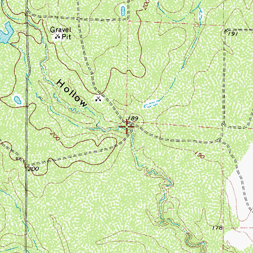 Topographic Map of Dragoon Hollow, TX