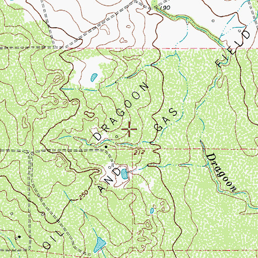 Topographic Map of Dragoon Oil and Gas Field, TX