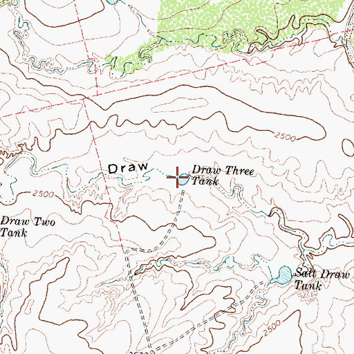Topographic Map of Draw Three Tank, TX