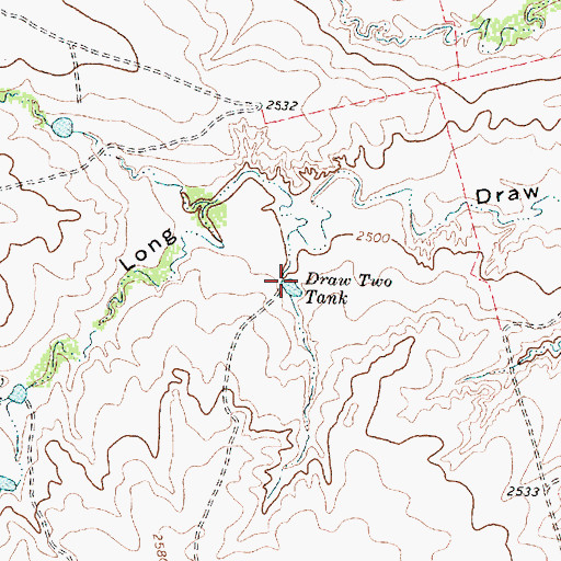 Topographic Map of Draw Two Tank, TX