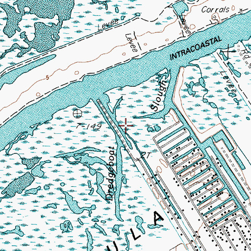 Topographic Map of Dredgeboat Slough, TX