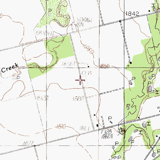 Topographic Map of Drummond Cemetery, TX