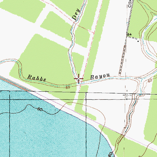 Topographic Map of Dry Bayou, TX