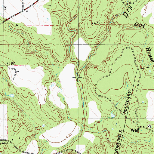 Topographic Map of Dry Blanket Creek, TX