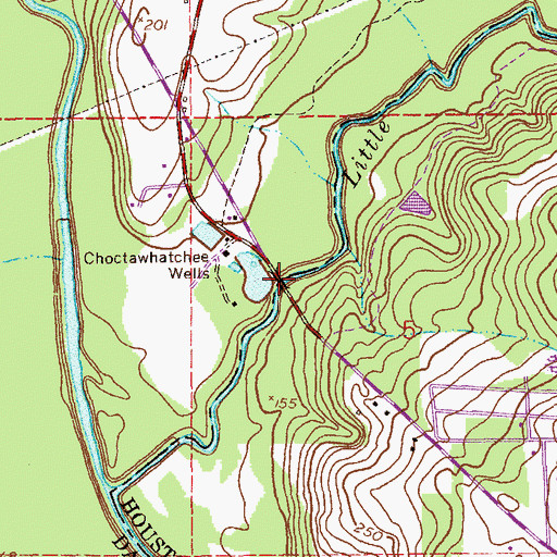 Topographic Map of Burnt Mill Bridge, AL