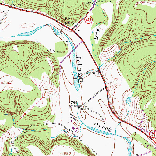 Topographic Map of Dry Branch, TX