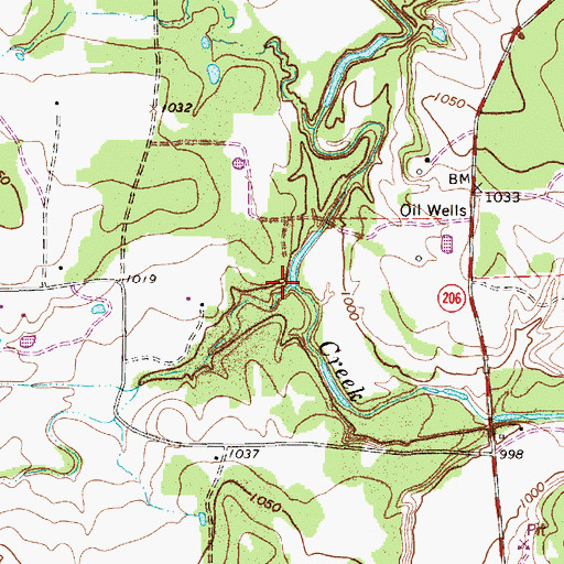 Topographic Map of Dry Branch, TX