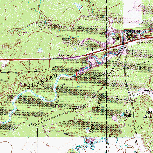 Topographic Map of Dry Branch, TX