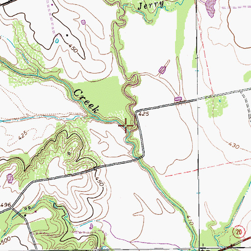 Topographic Map of Dry Creek, TX