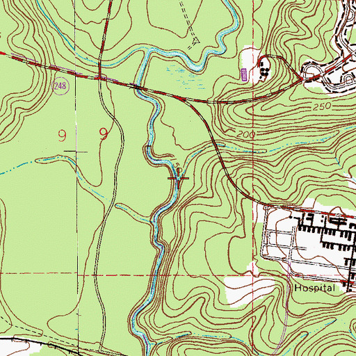 Topographic Map of Byrds Branch, AL