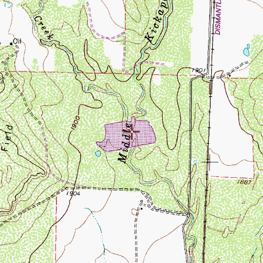 Topographic Map of Dry Creek, TX