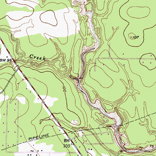 Topographic Map of Dry Creek, TX