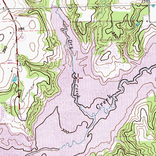 Topographic Map of Dry Creek, TX