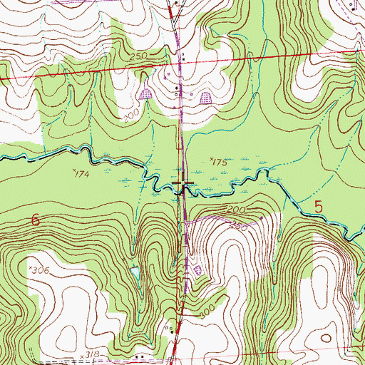 Topographic Map of Alexander Creek, AL