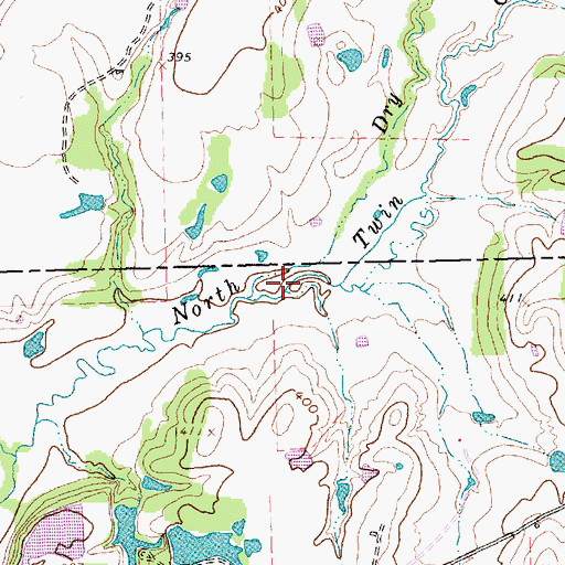 Topographic Map of Dry Creek, TX