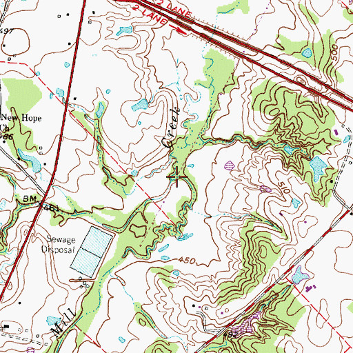 Topographic Map of Dry Creek, TX