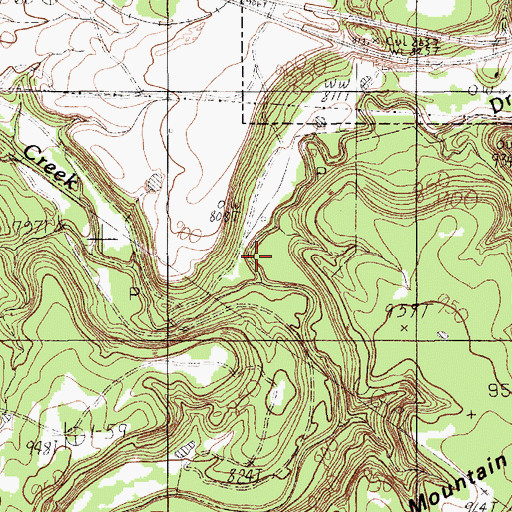 Topographic Map of Dry Creek, TX