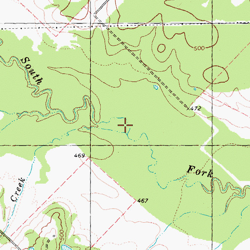 Topographic Map of Dry Creek, TX
