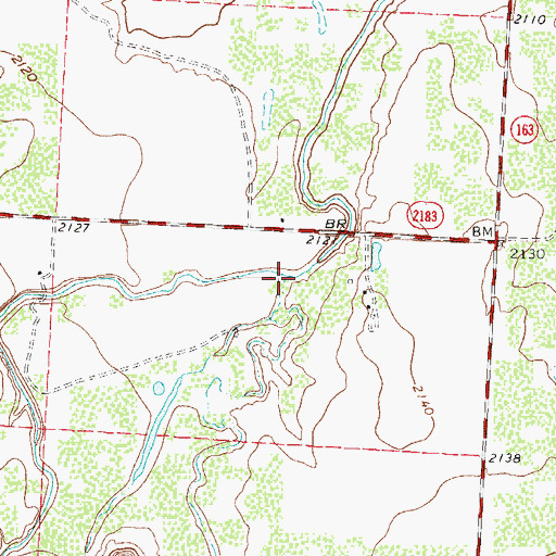 Topographic Map of Dry Hollow Creek, TX